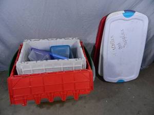 9 Assorted Totes with Lids