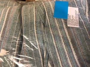 Hartwick Blue Multicolored Stripe Cotton Queen Duvet Cover, 50498D-Q-BLUE-MULTI, NEW