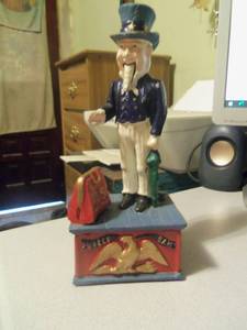 lot 8 image: 1pc. Uncle Sam Mechanical Bank...