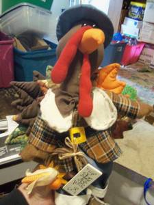 lot 31 image: 2pc Bag of thanksgiving turkey deco...