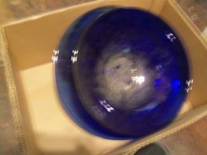 lot 57 image: Cobalt Blue Plate and bowl, Ruby re...