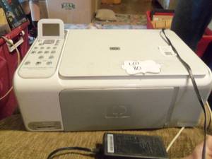 lot 80 image: Hp printer with cords WORKS...