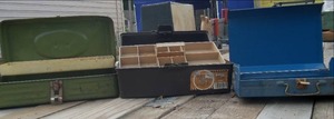 lot 166 image: Torch case, 2 tackle boxes...