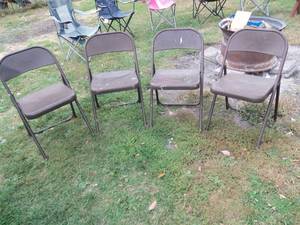 lot 175 image: 4 card table chairs...