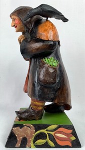 lot 39 image: Leo Smith Folk Art Magic Potions Witch Figure from Especially For You Series, NLE, Signed.