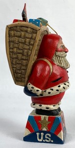 lot 29 image: Leo Smith Folk Art U.S. Santa Ornament, Lim. Numbered Edition, Signed