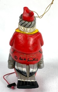 lot 28 image: Leo Smith Folk Art Santa on Bird Pull-Toy Ornament, Lim. Numbered Edition, Signed