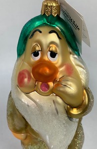 lot 62 image: Disney Collectible Christopher Radko Sleepy Glass Ornament from Disney Snow White and the Seven Dwarfs 1997 Collection