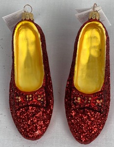 lot 69 image: Christopher Radko Ruby Slippers Glass Ornament from Disney The Wizard of Oz Collection, Numbered Lim. Ed. #784010,000
