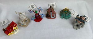 lot 73 image: Disney Collectible Set of Six 1999 Disneyland Attraction Ornaments - Hard to find