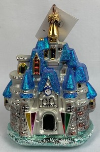 lot 67 image: Disney Collectible Christopher Radko Cinderella Castle Glass Ornament from Disney Collection