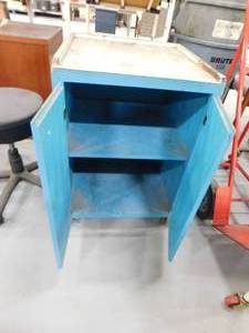 lot 91 image: Storage Cabinet & Backless Chair - 24 x 23.5 x 35.5(h)
