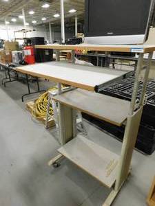 lot 110 image: Rolling Stand Up Work Station with Polaroid Monitor