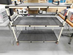 lot 116 image: 2 - Storage Carts 48 x 22 x 42(h)  34.5 x 15 x 20(h)