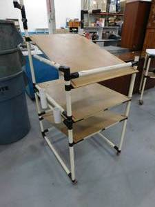 lot 125 image: Rolling Utility Cart - 23(w) x 30.5(d) x 89(h)