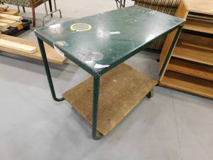lot 137 image: Metal Rolling Utility Cart - 36 x 18 x 28(h)