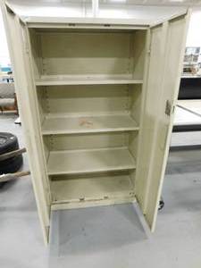 lot 151 image: Metal Enclosed Storage Cabinet - 36(w) x 18 x 64.5(h)
