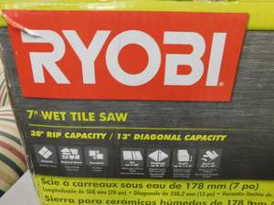 lot 155 image: Used Ryobi 7 Wet Tile Saw - missing safety guard