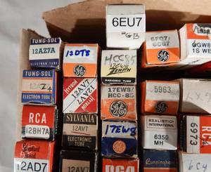 Lot of 46 Vintage Electronic Vacuum Tubes