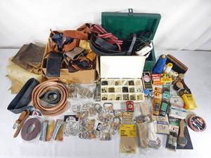 Large Lot of Vintage Shoe, Leather and Upholstery Accessories