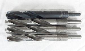 Lot of 4 Assorted Hanson 12 Inch Reduced Shank Drill Bits