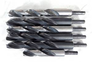 Lot of 6 Assorted 12 Inch Reduced Shank Drill Bits