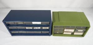 Set of 2 Mountable Storage Cabinets With Assorted Locksmith Parts