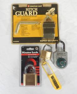 Lot of Padlocks and Hitch Locks