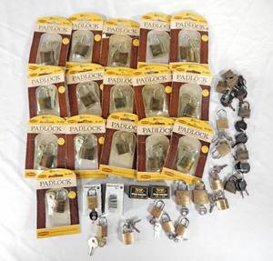 Large Lot of Assorted Small Brass Padlocks