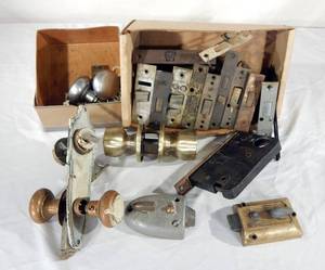Lot of Vintage Door Knobs and Parts