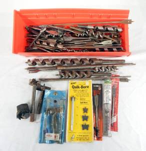 Large Lot of Assorted Wood Drill Bits and Extensions