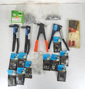 Large Lot of Pop Rivet Guns and Rivets