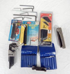Lot of Assorted Standard and Metric Hex Key Allen Wrenches
