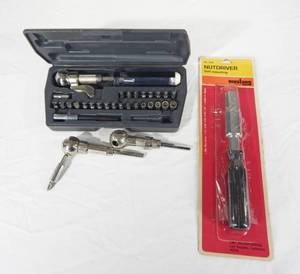 Ratcheting Nut and Screwdriver Set and Mustang Self Adjusting Nut Driver