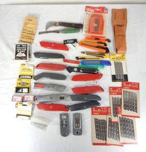 Large Lot of Utility Knives, Box Cutters, Blades and Other Cutting Tools
