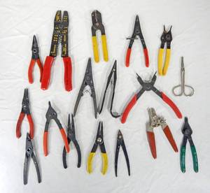 Lot of Assorted Wire Strippers and Snap Ring Pliers