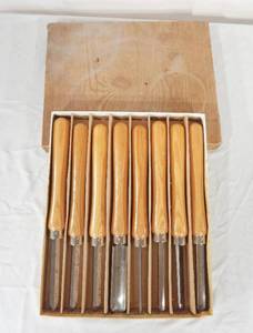 Set of 8 Vintage Wood Handle Chisels