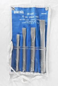 Set of 4 New Great Neck High Carbon Steel Chisels