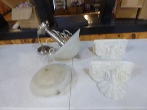 lot 117 image: 2 Ceiling Lights and Wall Shelves