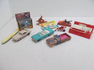 Vintage toy trucks and cars