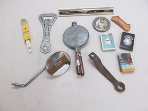 Cards, mirror, hitch, opener, brush