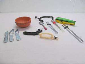 Electric fish man, bowl, spoon
