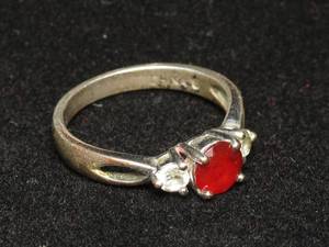 lot 12 image: Ladies Sterling Silver Ring - Ruby