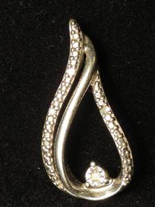 lot 16 image: Sterling Silver Diamond Pendant