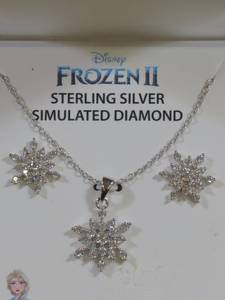 lot 28 image: Disney Frozen II Sterling Silver EarringNecklace Set