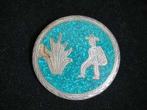 lot 4 image: Large Mexican Sterling Silver Pin