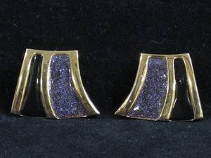 lot 62 image: Enamel Accent Gold Tone Earrings