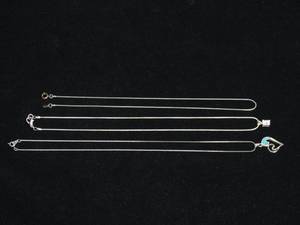 lot 86 image: 3 Silver Tone Necklaces