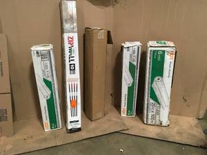 Lot of 3 rolls Plastic Sheeting and Zip wall case see pictures