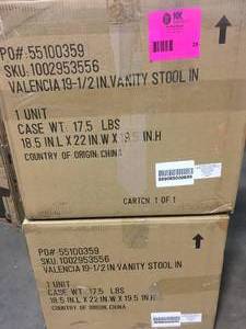 Set of 2 Valencia 19-12 in. Vanity Stool in Northgate Peacock not used
